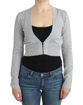 Cavalli Gray cropped wool cardigan -   -  Cavalli.